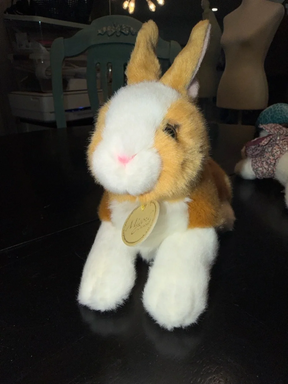 Miyoni by Aurora Plush Brown and White Bunny - Soft Small Pet Toy